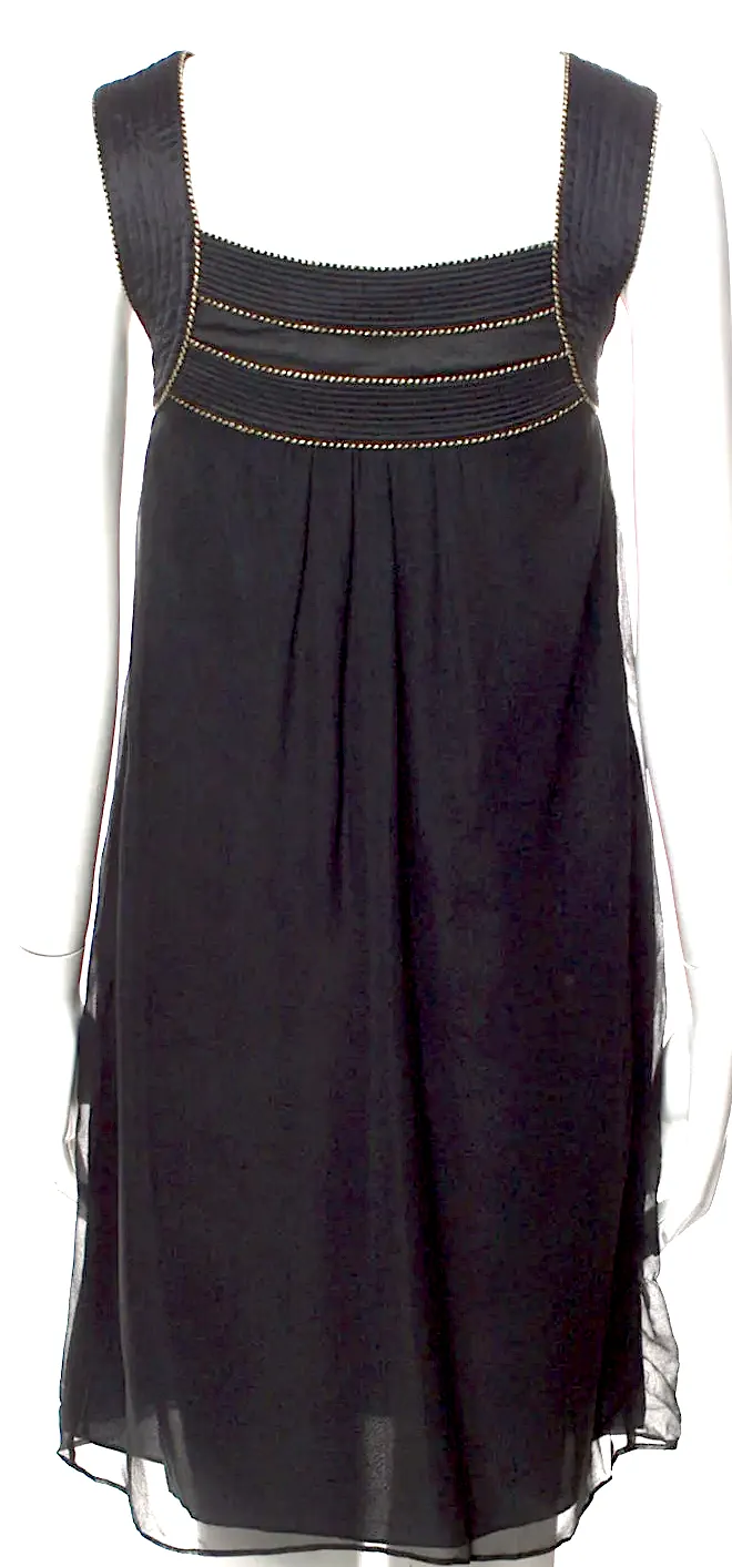 Tsumori Chisato Japan. Vintage schwarze Seide 2007 Kollektion Minikleid