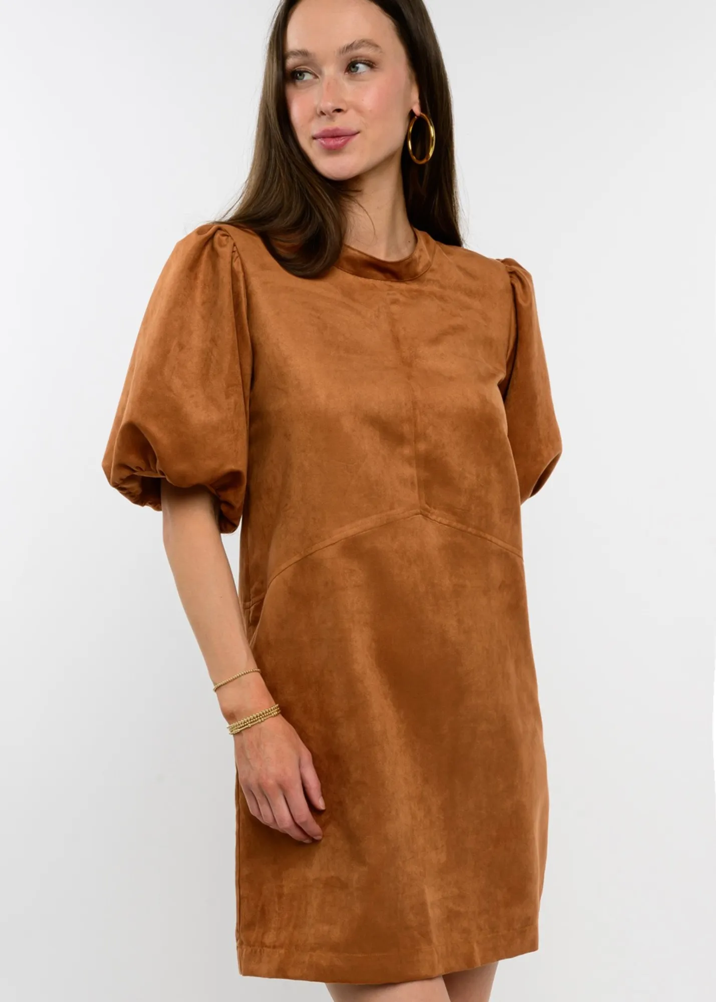 Onkel Frank Marigold Puffärmel Kleid