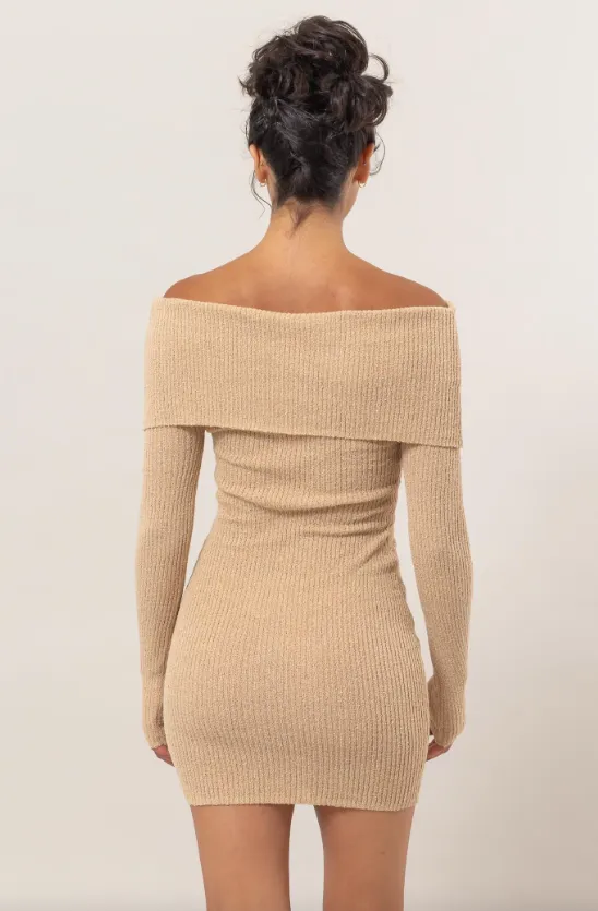Valerie Trägerlos geripptes Minikleid
