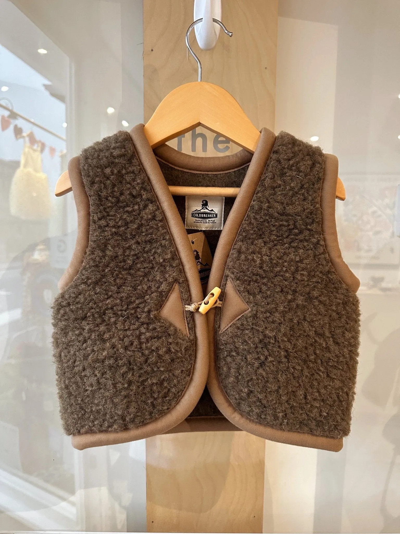Weste: Wolle Aspen Windbreaker Weste: Rinde