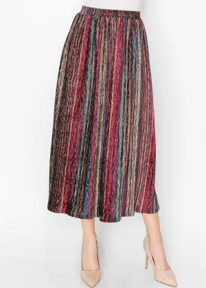 Vibrant Stripe Modest Skirt