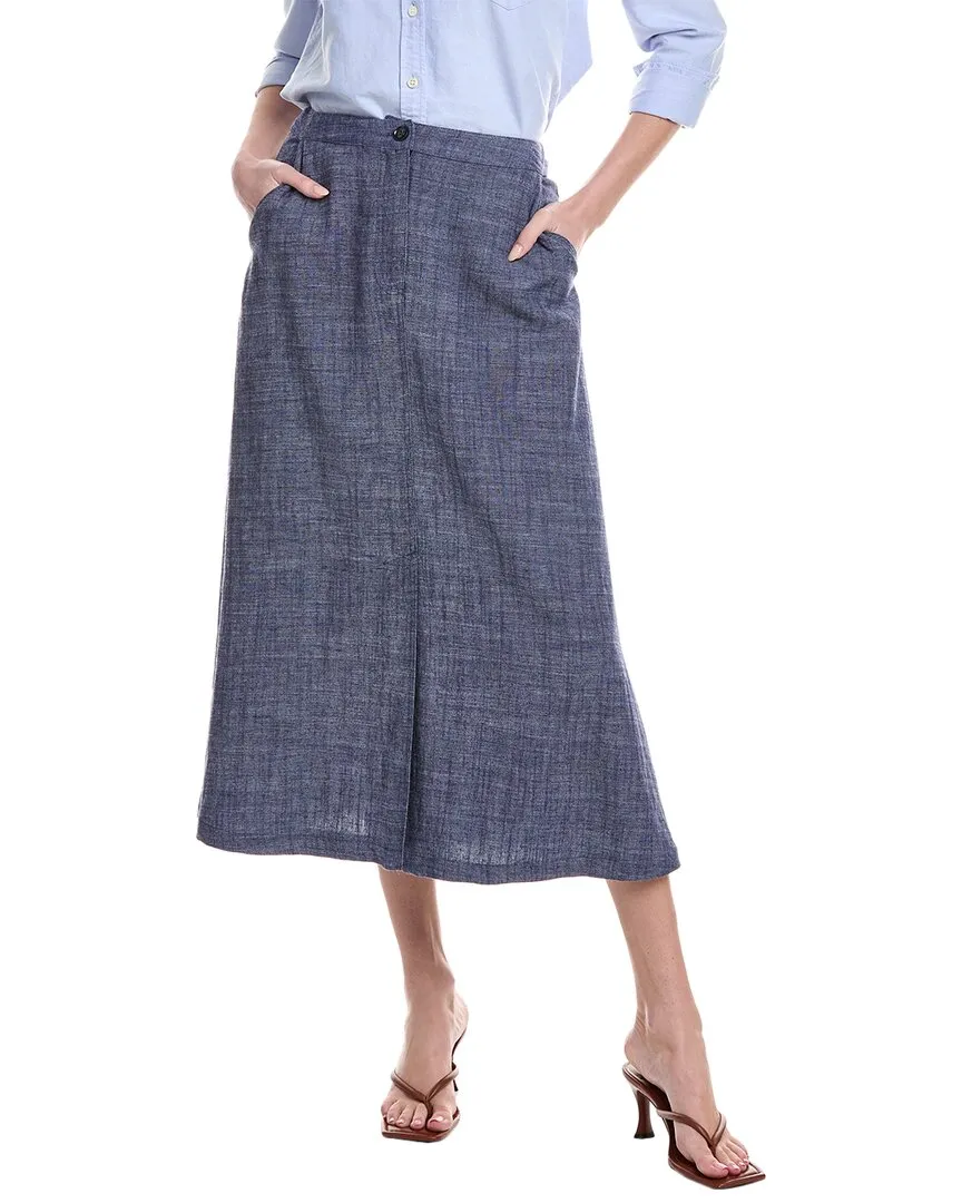 Vince Camuto Leinen-Mix-Midi-Rock