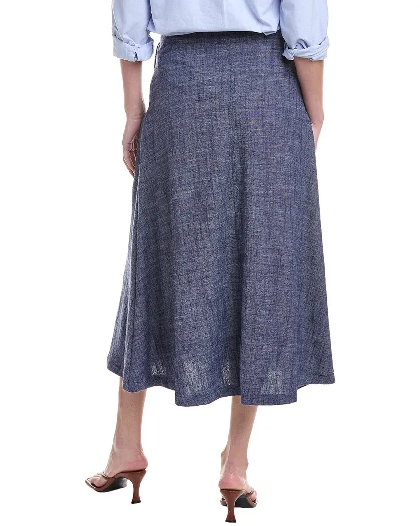 Vince Camuto Leinen-Mix-Midi-Rock