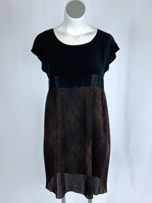 Vintage Yasuko Kurisaka Size 16 Black & Brown Dress