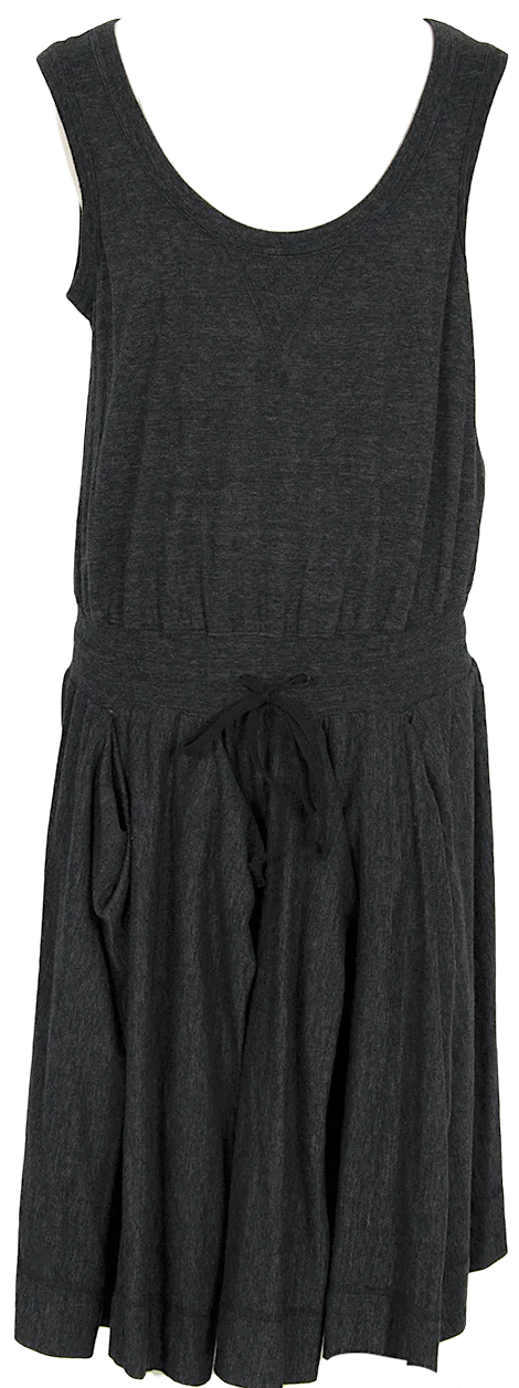 Vivienne Westwood Red Label Graues Drapier-Kleid mit wechselndem ärmellosen Schnitt