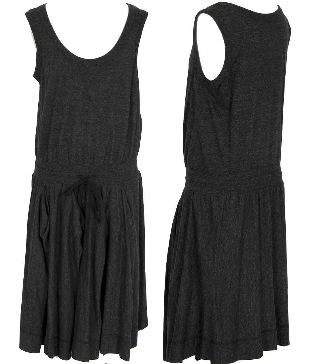 Vivienne Westwood Red Label Graues Drapier-Kleid mit wechselndem ärmellosen Schnitt