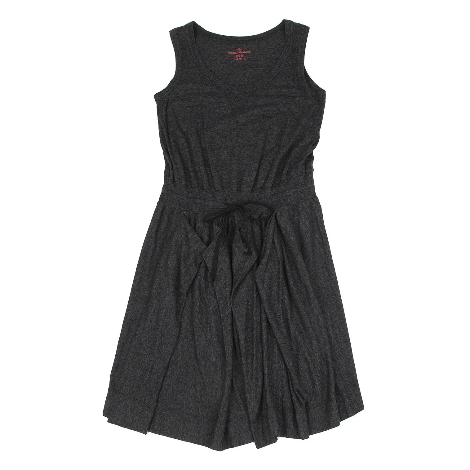 Vivienne Westwood Red Label Graues Drapier-Kleid mit wechselndem ärmellosen Schnitt