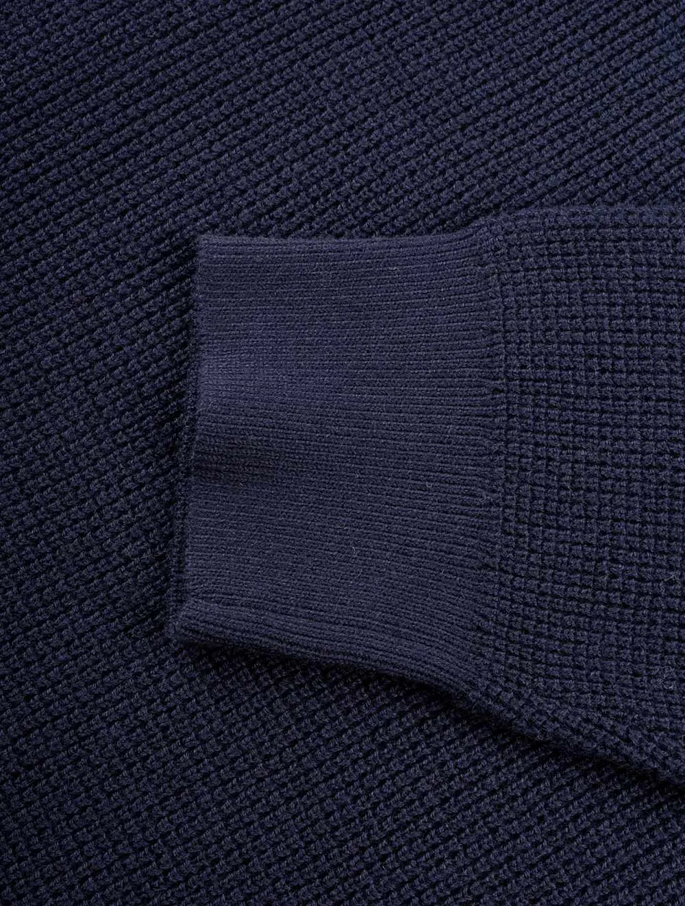 Waffelrippen-Halbzip-Pullover Abendblau