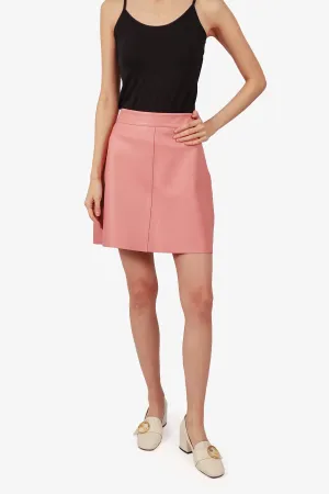 Weekend Max Mara Pink Leather Mini Skirt Size 6