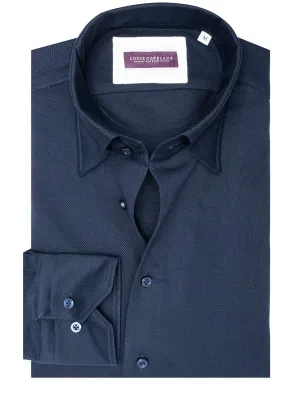 Westland Jersey Pique Shirt Navy