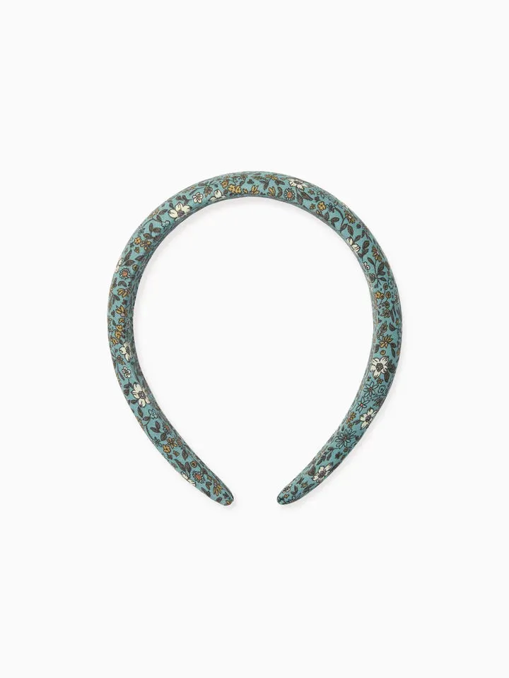 Breites Stirnband blau floral