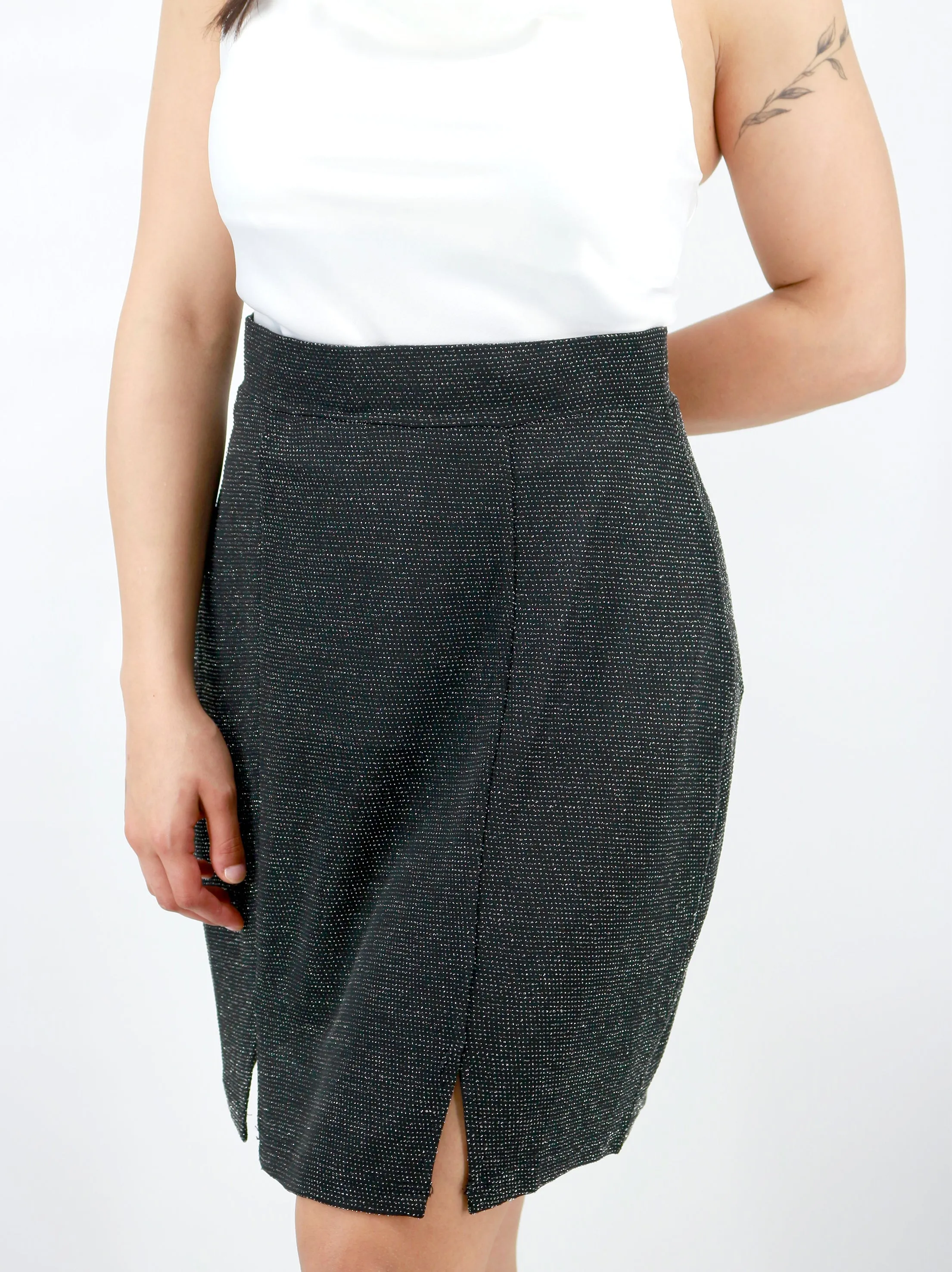 Damen Brillant Rock, Schwarz