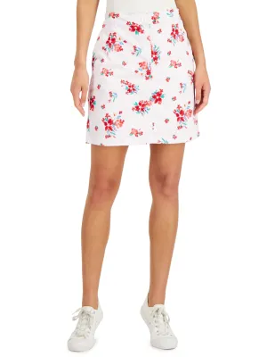 Women's Floral-Print Skort,White
