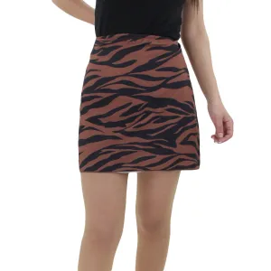 women's Leopard Print Skirt,Brown