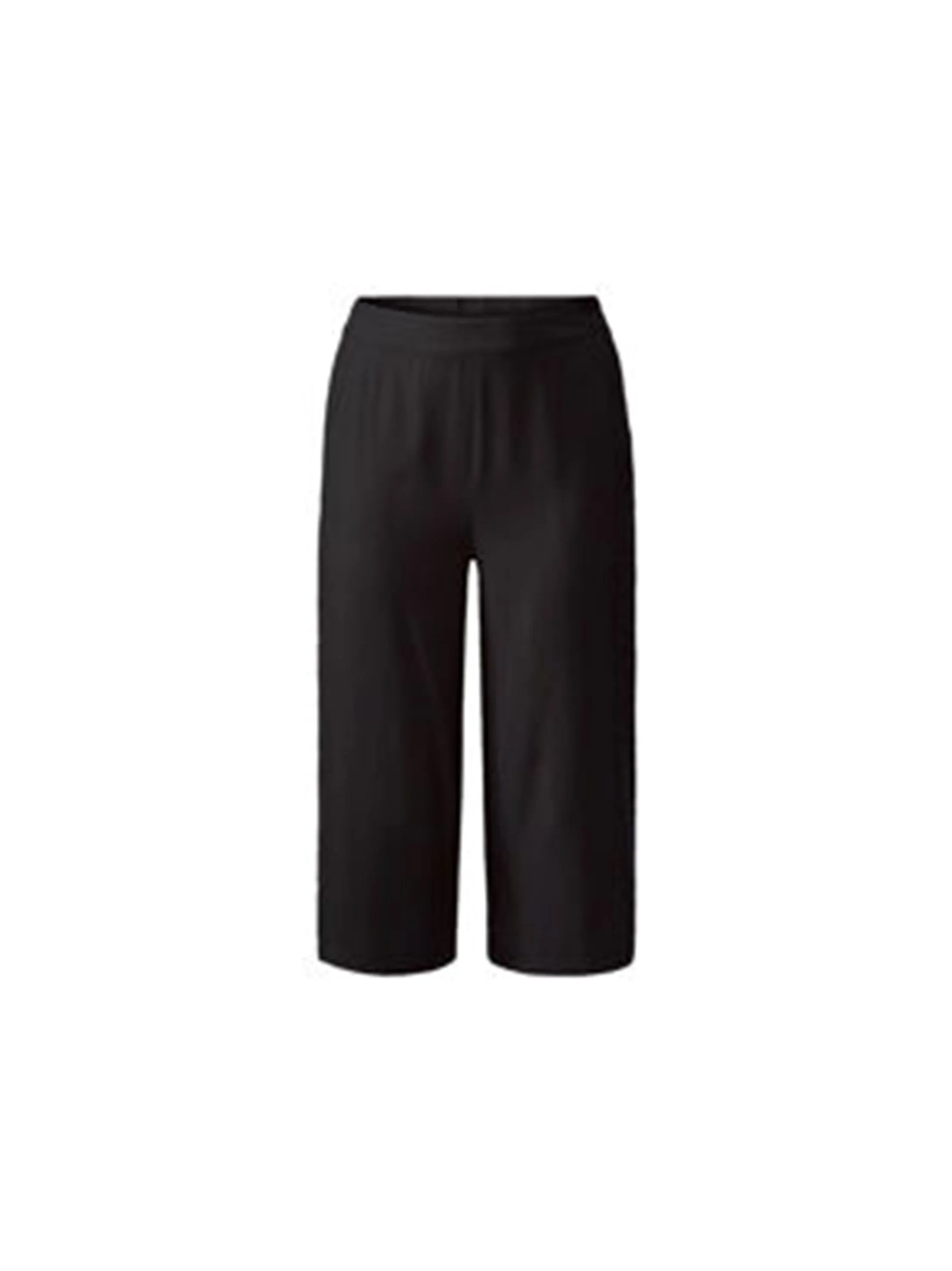 Damen einfache Capri-Hose, Schwarz
