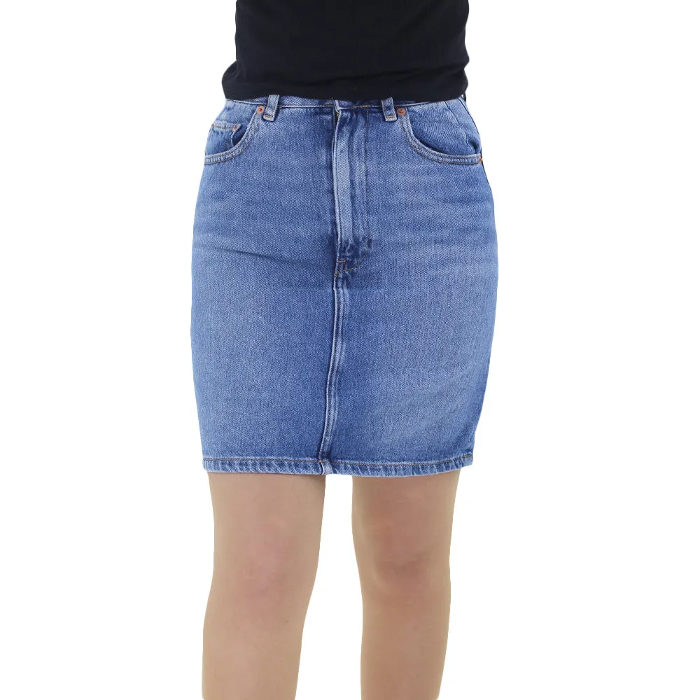 Einfache Damen-Jeansrock, Blau