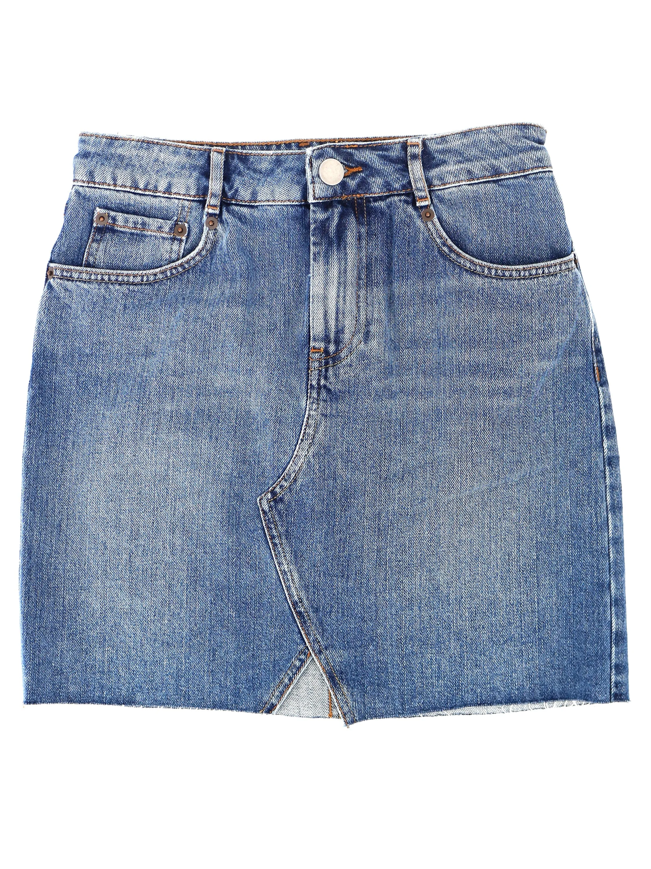 Damen Jeansrock, Einfarbig, Blau