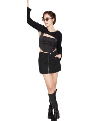 Women's Plain Solid Skirt,Black