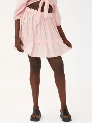 Women's Plus Size Frill Mini Skirt,Light Pink