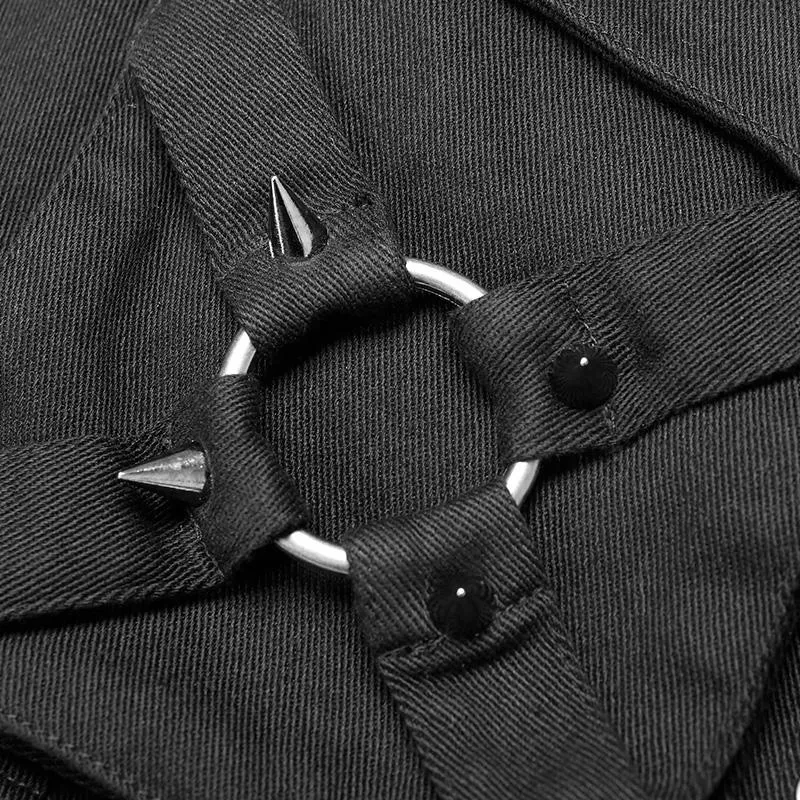 Damen-Punk-Criss-Cross-Schnürung-Denim-Minirock