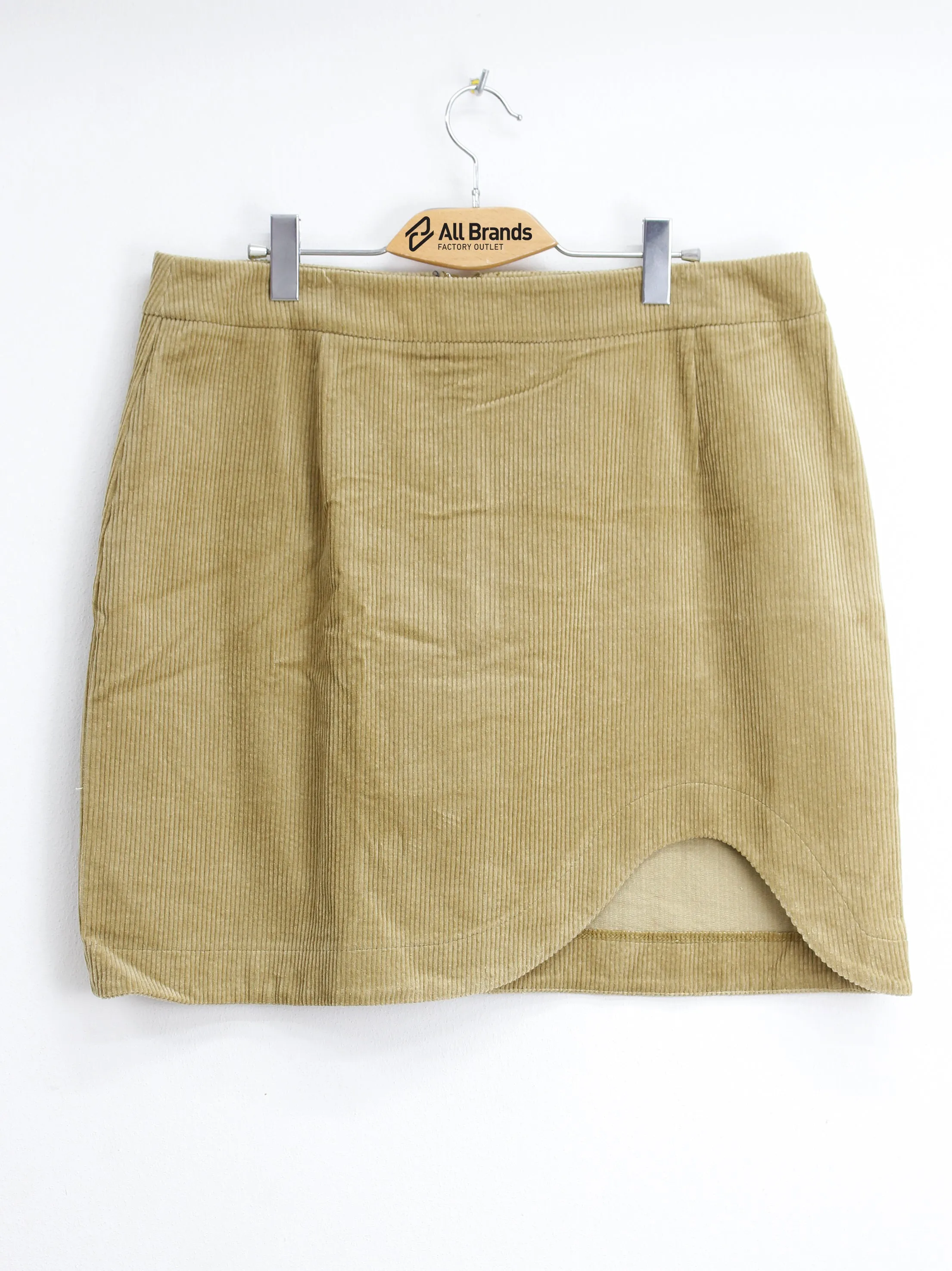 Damen-Rippsamtröckchen, Gelb