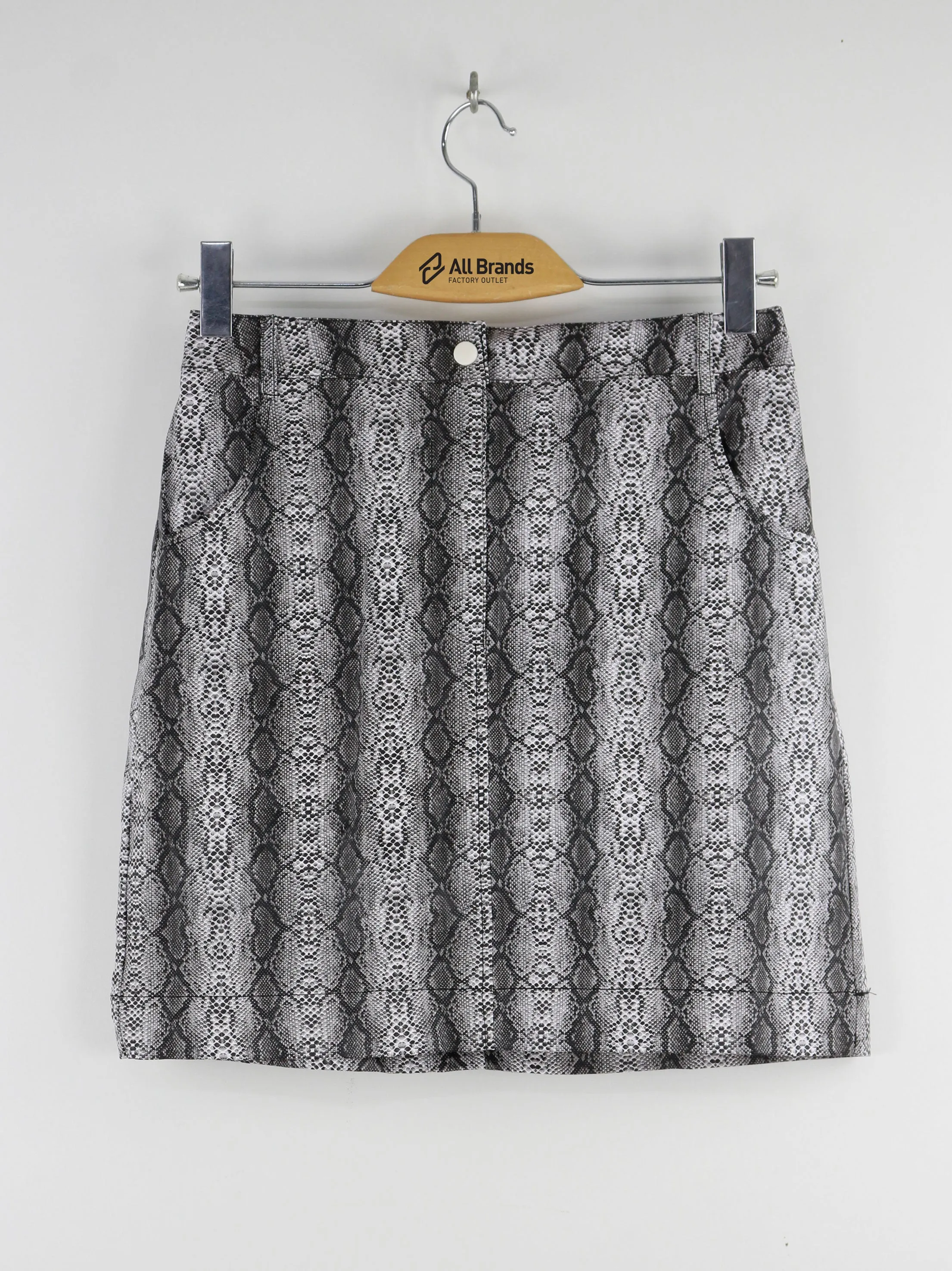 Damen-Tigerprint-Rock, Schwarz/Weiß