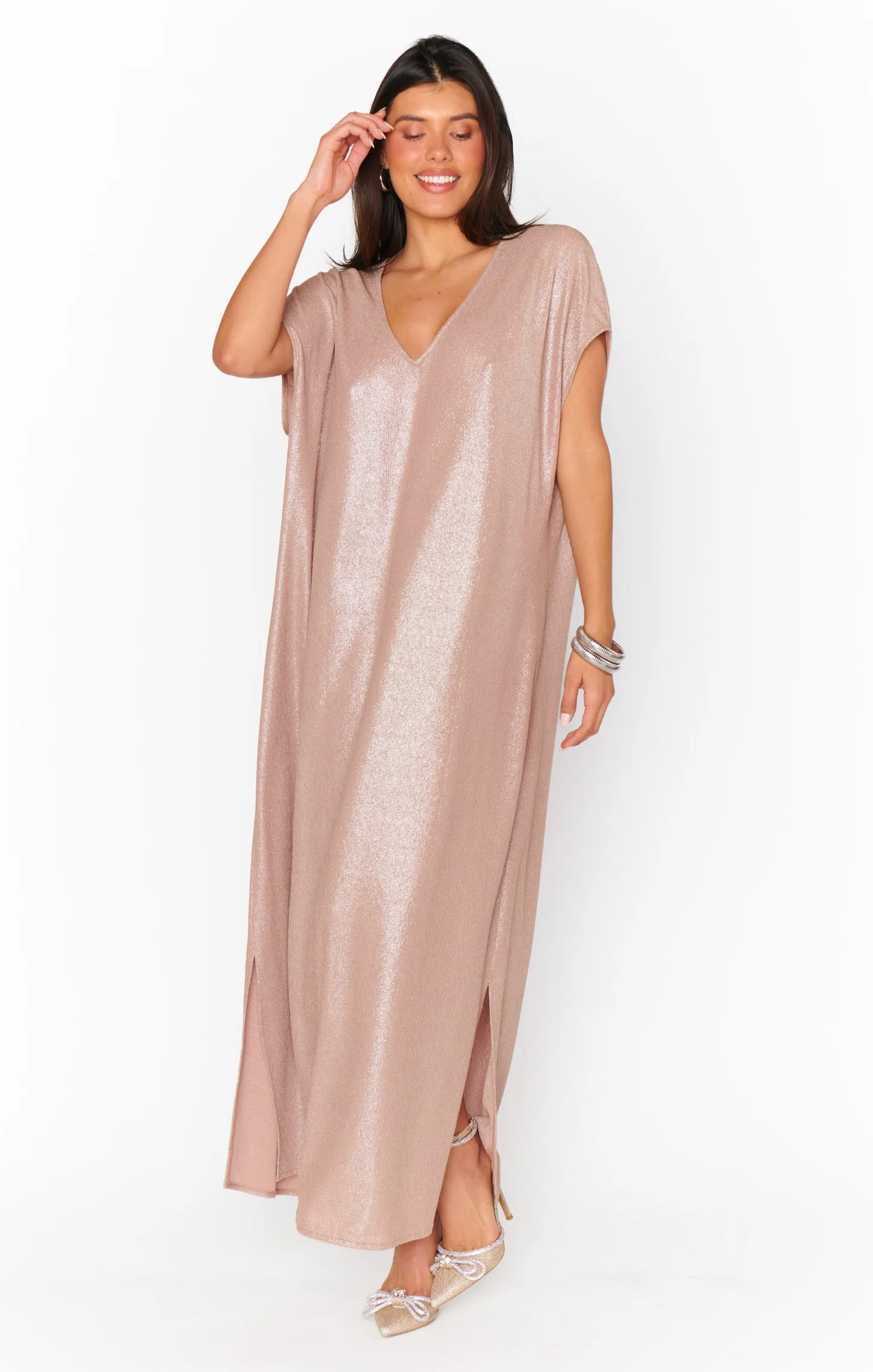Weltliches Kleid ~ Champagner Glitz Strick