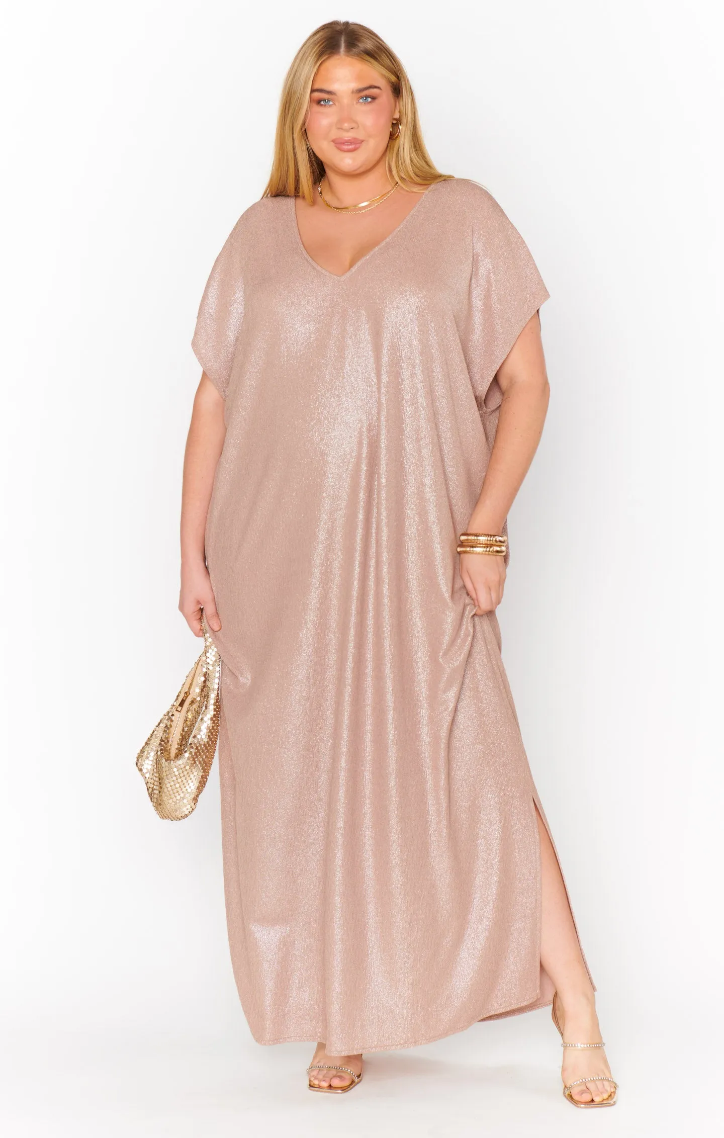 Weltliches Kleid ~ Champagner Glitz Strick