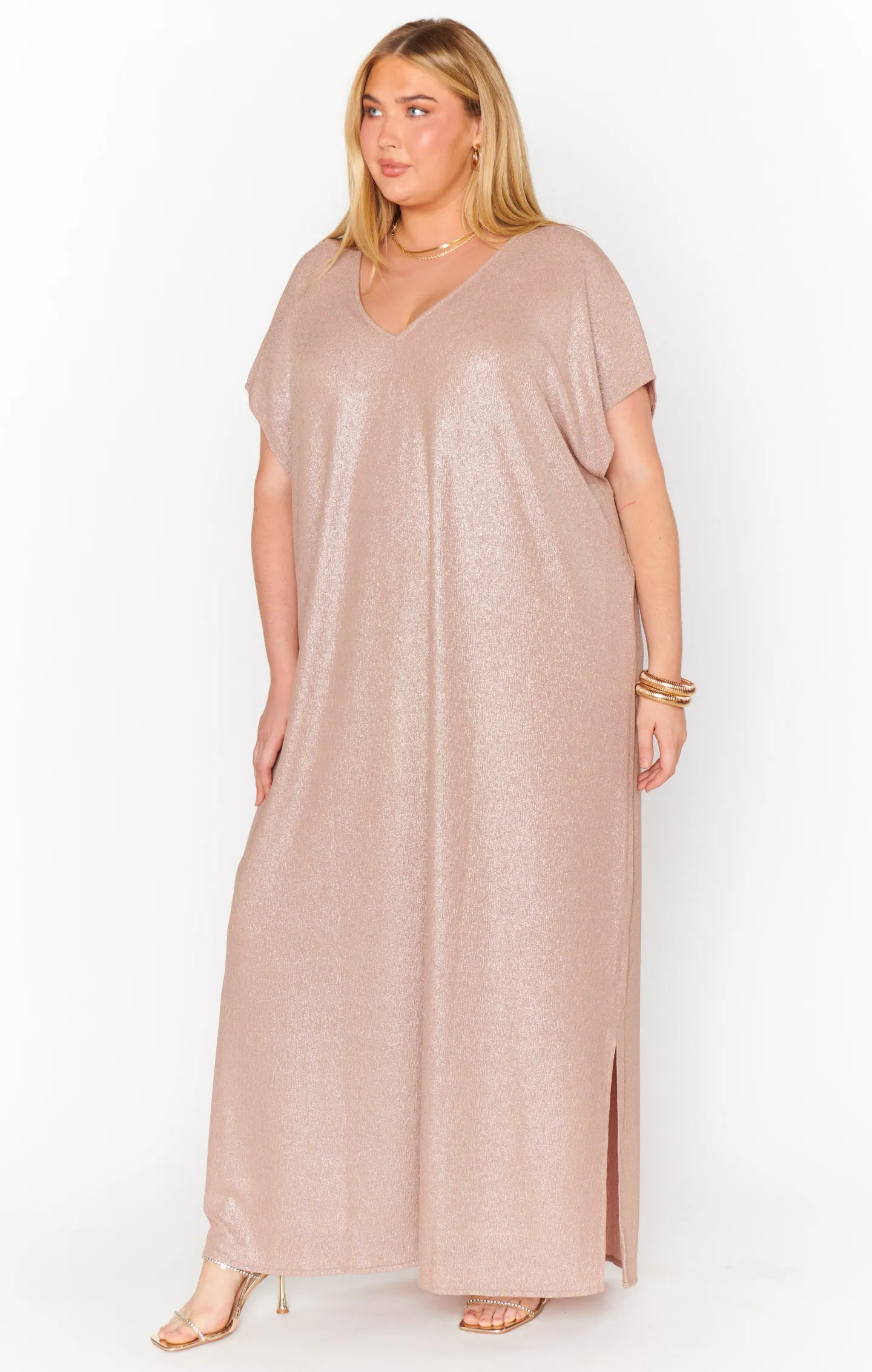 Weltliches Kleid ~ Champagner Glitz Strick