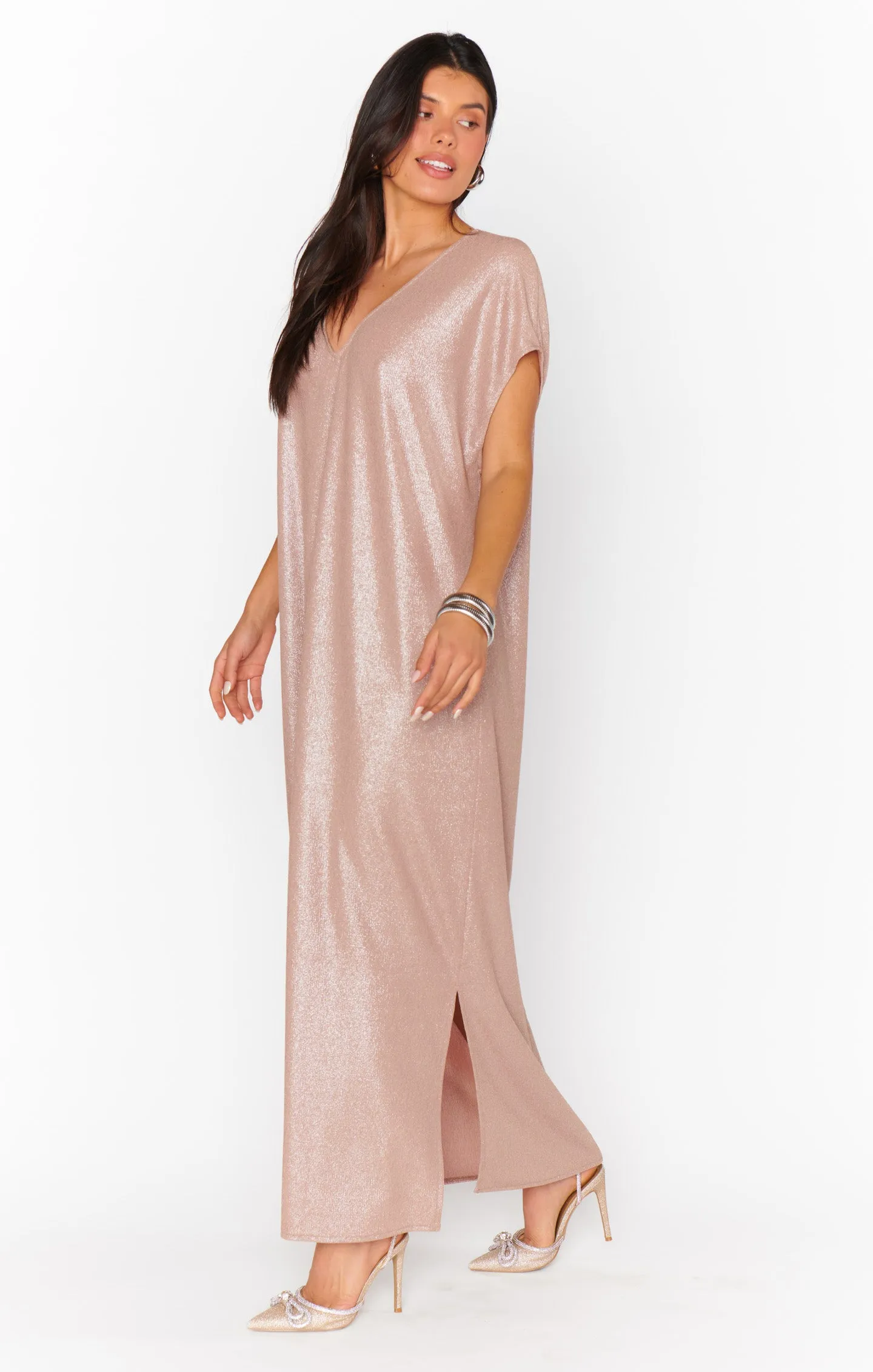 Weltliches Kleid ~ Champagner Glitz Strick
