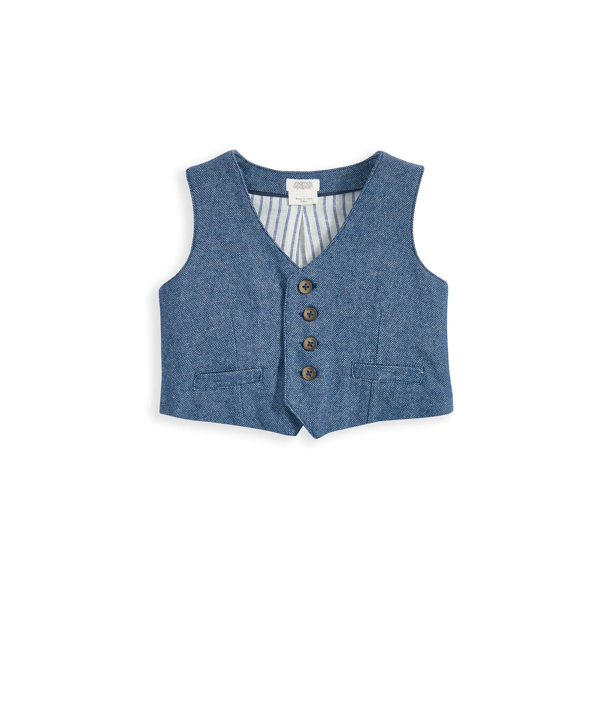 Gewebtes Westen- & Hosen-Outfit-Set - Blau
