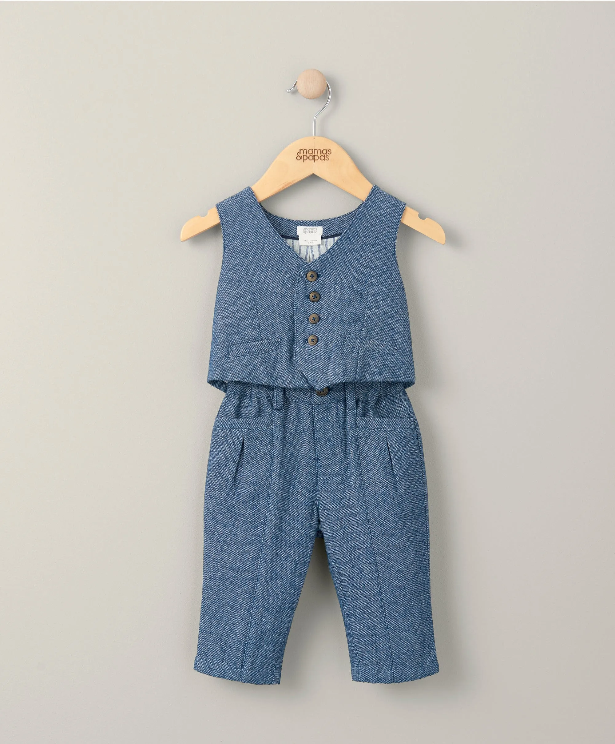 Gewebtes Westen- & Hosen-Outfit-Set - Blau