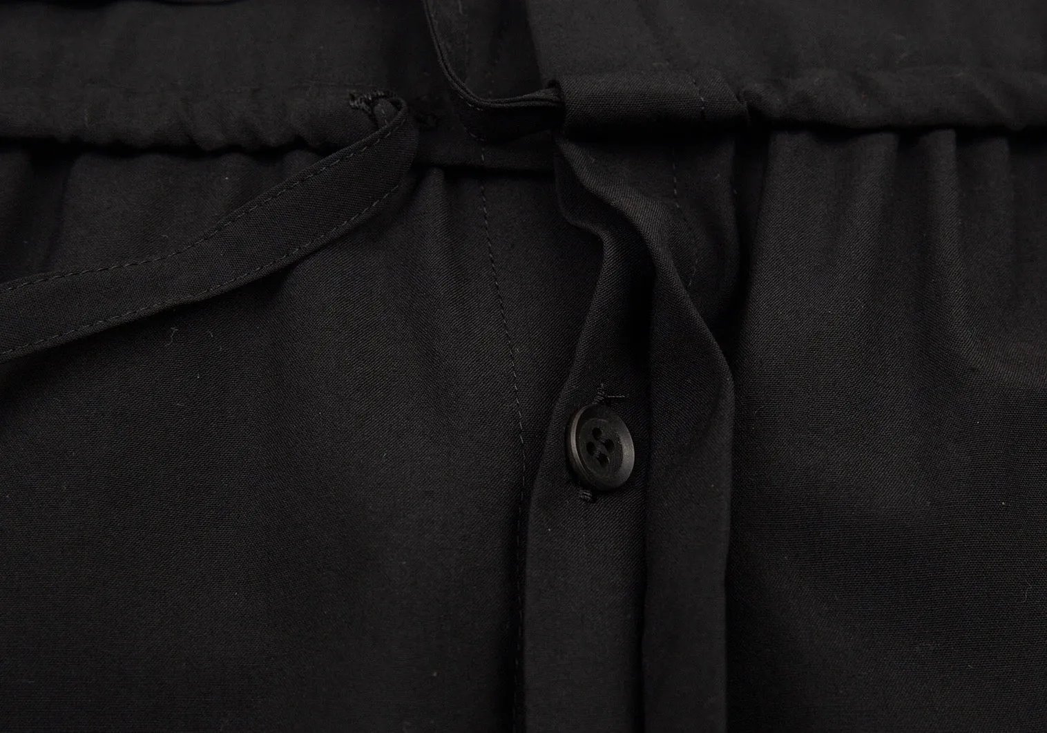 Yohji Yamamoto Japan. NOIR Schwarzes Wollkleid ohne Ärmel mit Zugband