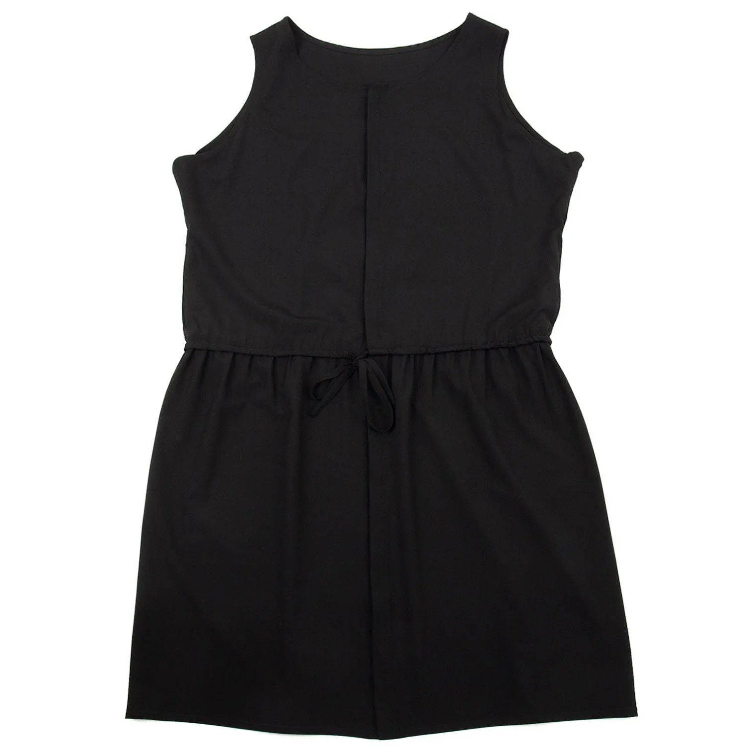 Yohji Yamamoto Japan. NOIR Schwarzes Wollkleid ohne Ärmel mit Zugband