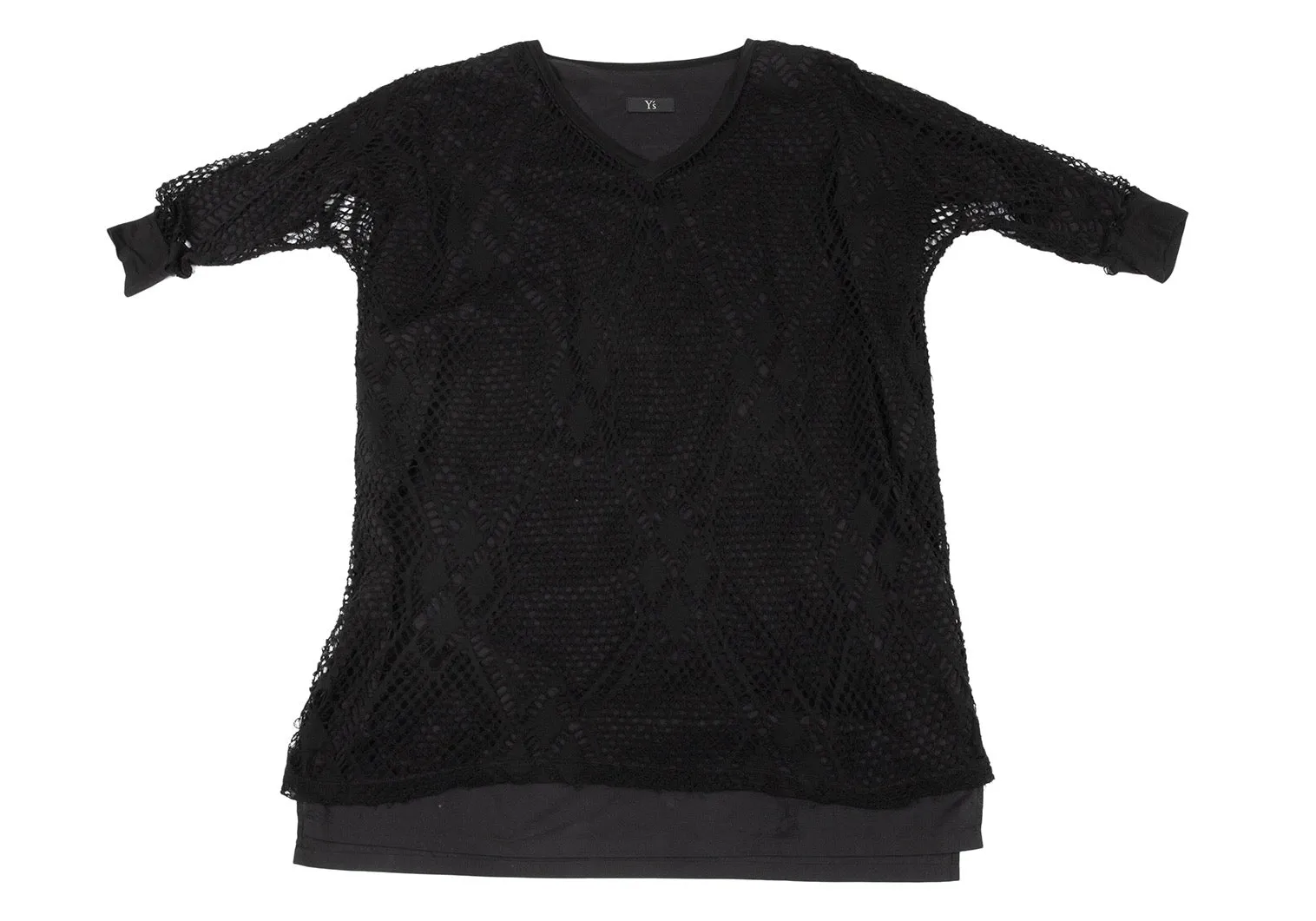 Yohji Yamamoto Japan. Y's Black Diamond Gewebtes Schichtkleid