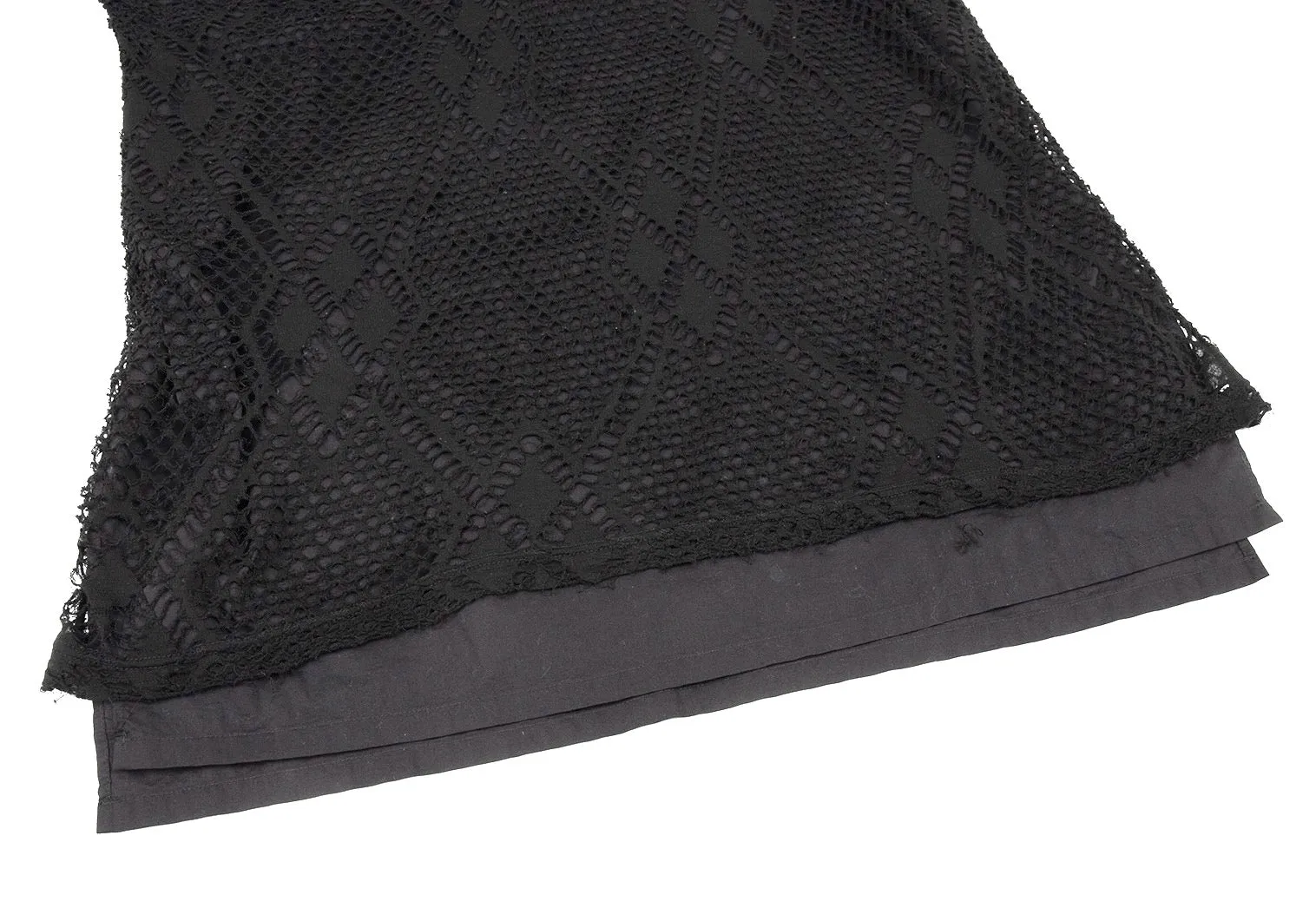 Yohji Yamamoto Japan. Y's Black Diamond Gewebtes Schichtkleid