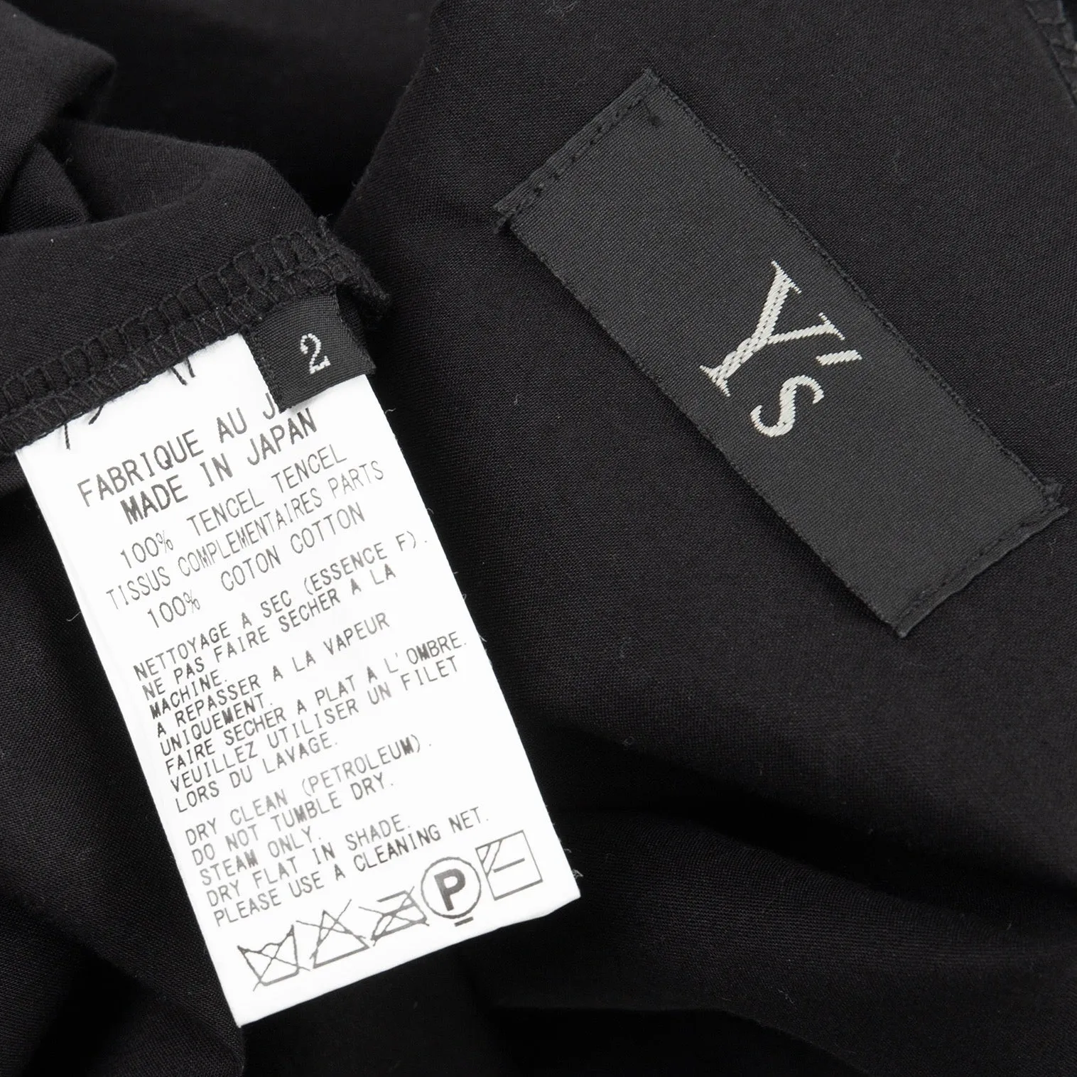Yohji Yamamoto Japan. Y's Black Diamond Gewebtes Schichtkleid