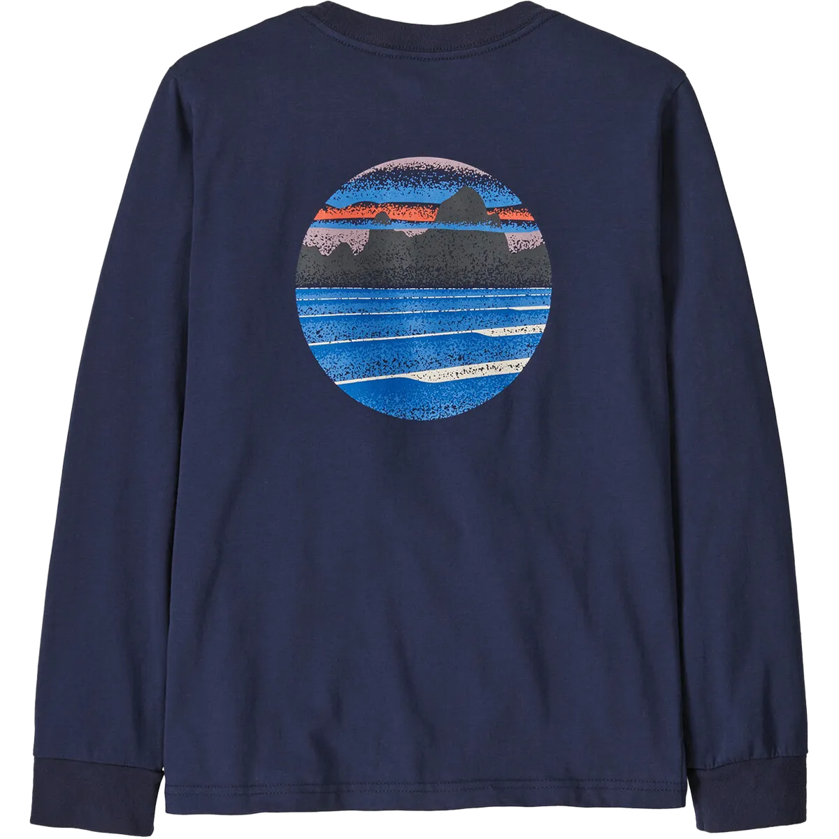 Jugend Langarm Skyline Schablonen T-Shirt Patagonia Kleidung