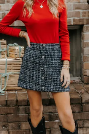 Zoe Button Down Tweed Mini Skirt - Final Sale 30% off in cart