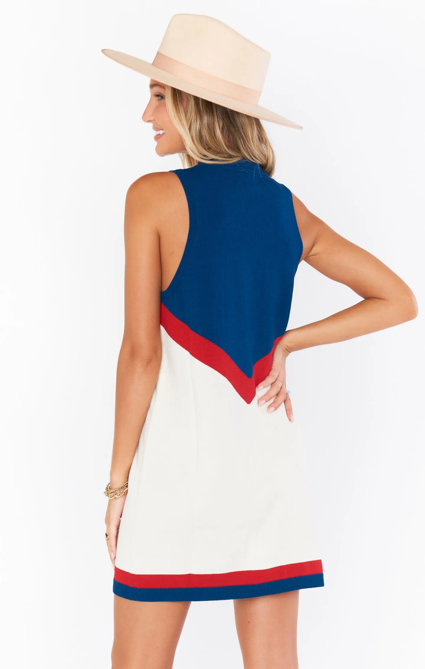 Zoe Zip Kleid ~ USA Chevron Strick